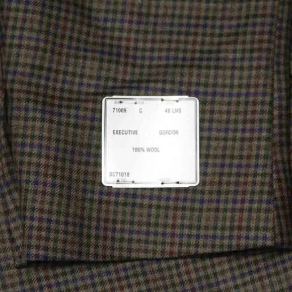 $395 Jos A Bank Wool Blazer Brown Olive Red Blue Check Pattern Men's Size 44L - Picture 4 of 4